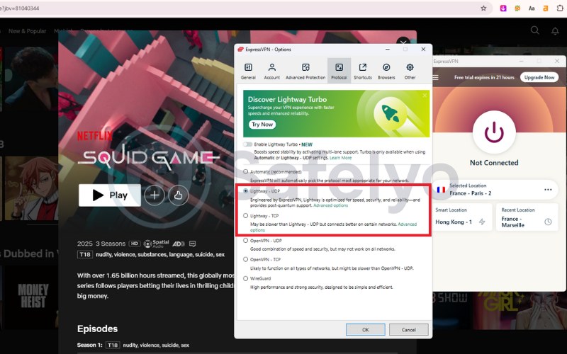 ExpressVPN lightway protocol