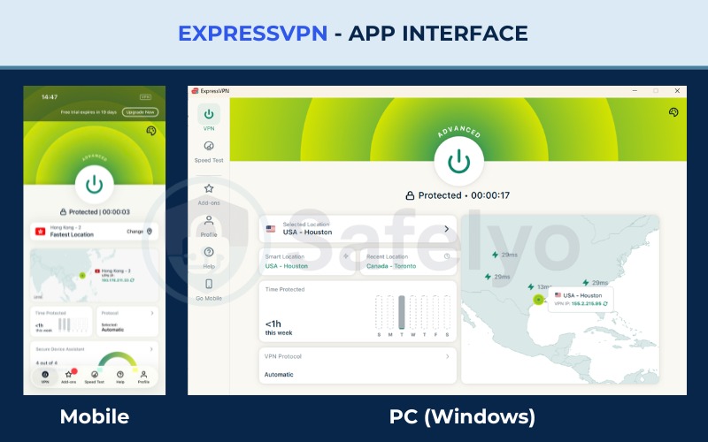 ExpressVPN - App interface