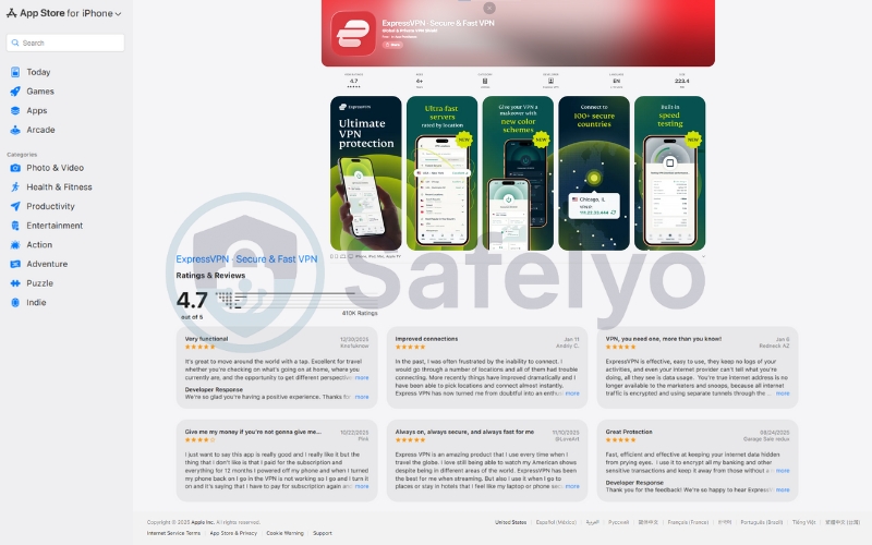 ExpressVPN ranking and reviews on App Store ExpressVPN ranking and reviews on App Store