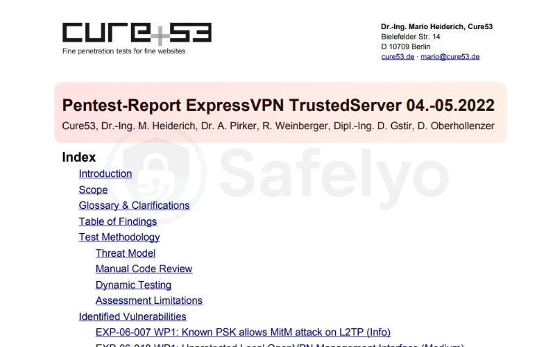 ExpressVPN TrustedServer audit report by Cure53