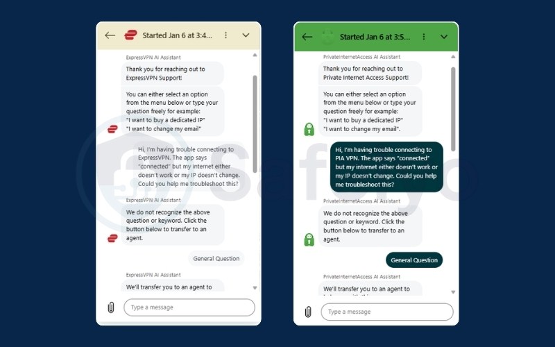 ExpressVPN vs PIA: Customer support