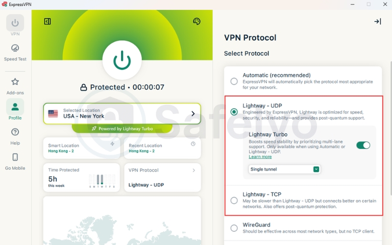 ExpressVPN with its Lightway alternative