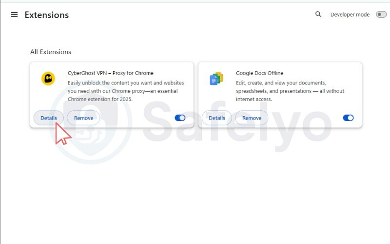 Click the Details button associated with it.