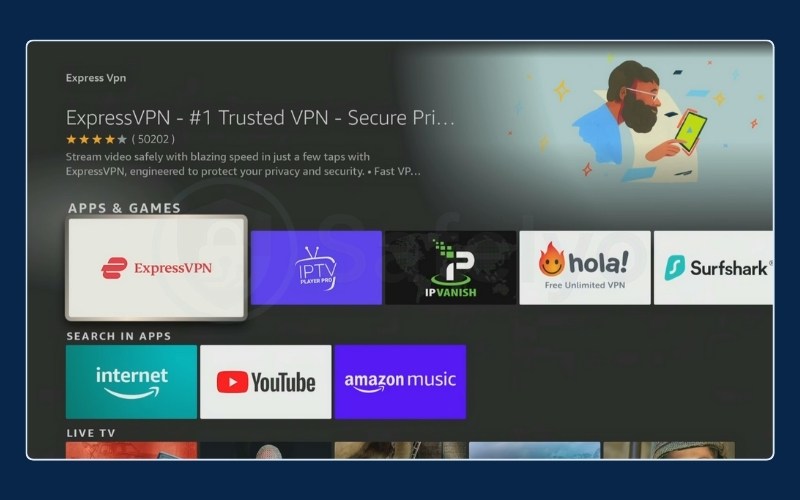 Select the VPN you need from the search results page