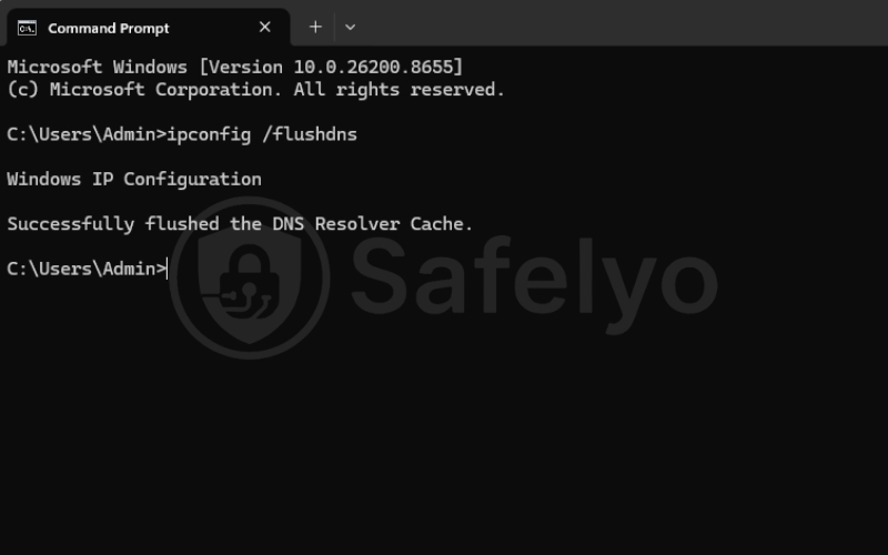 Flush the DNS cache on Windows