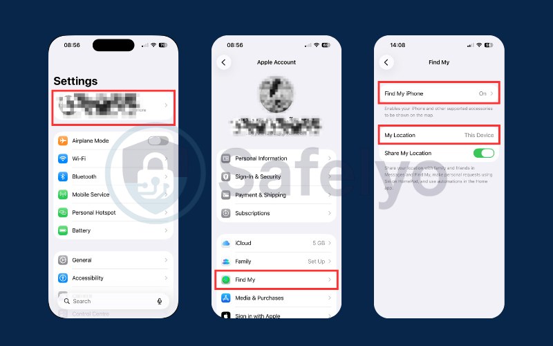 Freeze location via Find My
