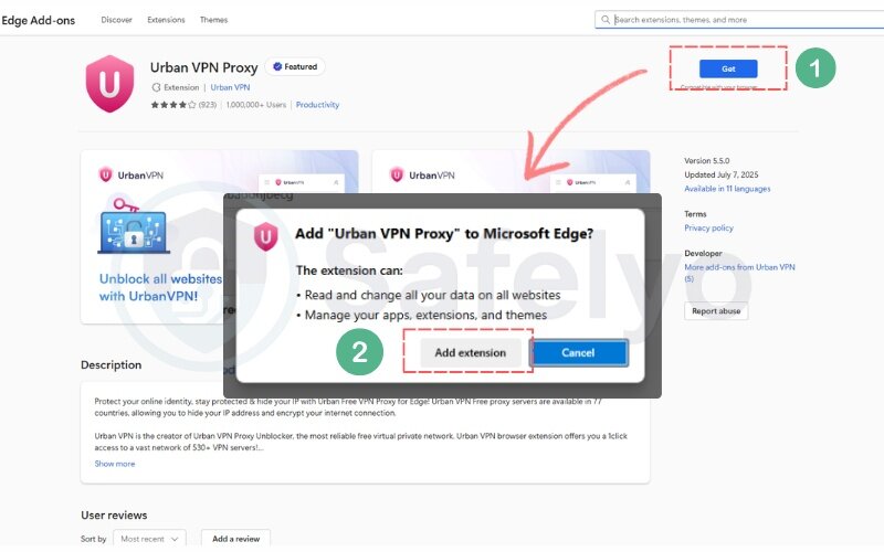 Get your VPN extension from the Microsoft Edge Add-ons store