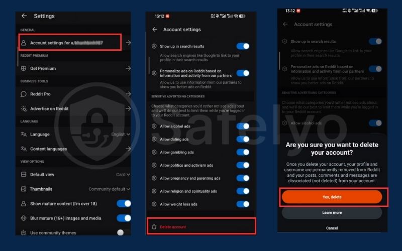 Go to Account settings and choose Delete account
