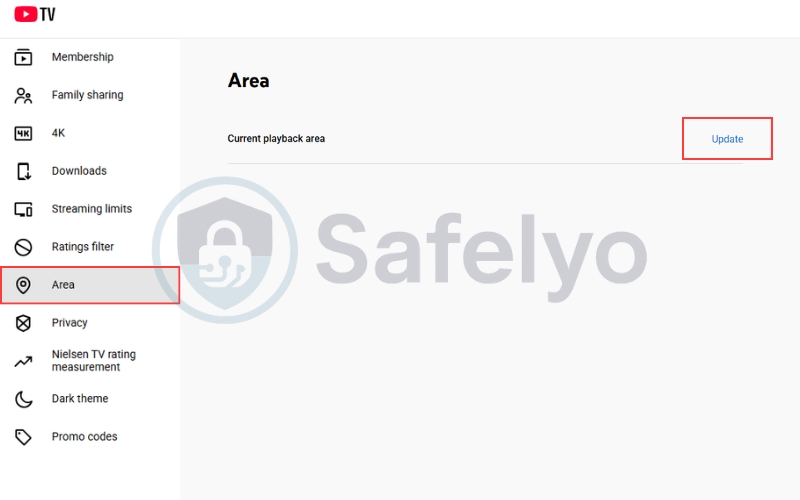 Go to Area and click Update