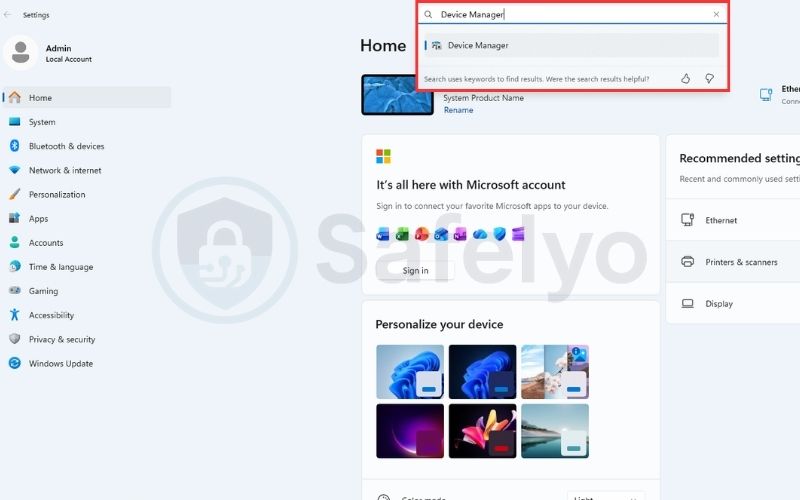 Go to Device Manager