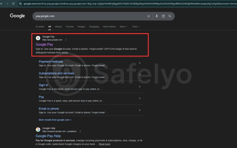 Go to Google pay website