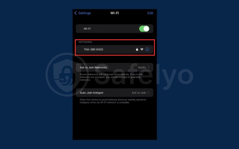 Go to Wifi on your device and choose Networks