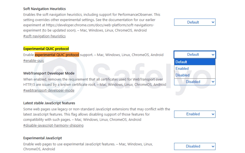 Experimental QUIC protocol