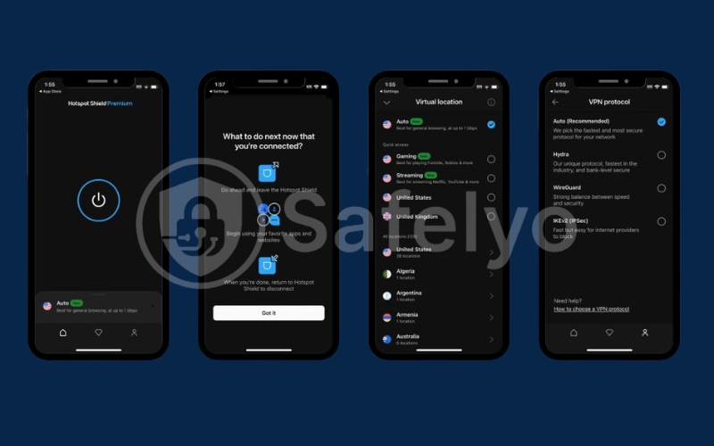 Hotspot Shield VPN iOS interface