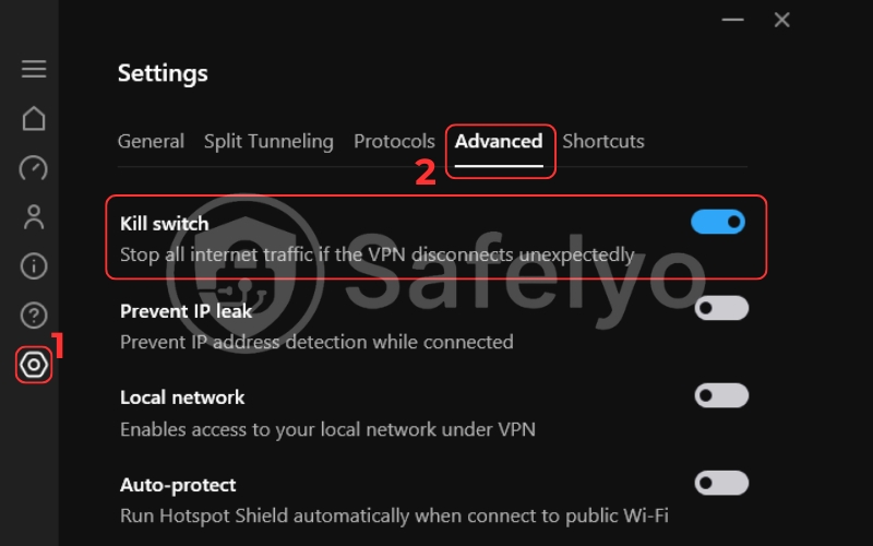 Hotspot Shield VPN Kill switch