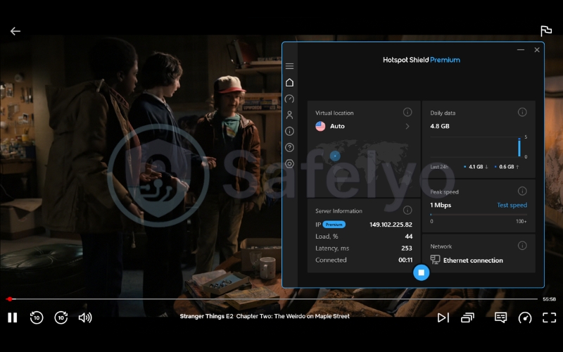Hotspot Shield VPN works with the US Netflix