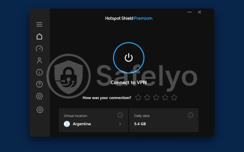 Hotspot Shield VPN Windows interface
