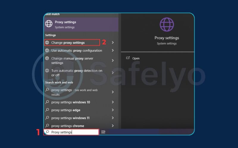 How to access proxy settings in Windows
