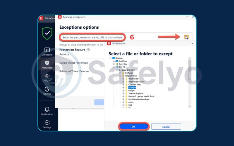 How to add an exception in Bitdefender ̣(5)