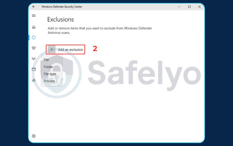 How to add an exclusion (2) How to add an exclusion (2)