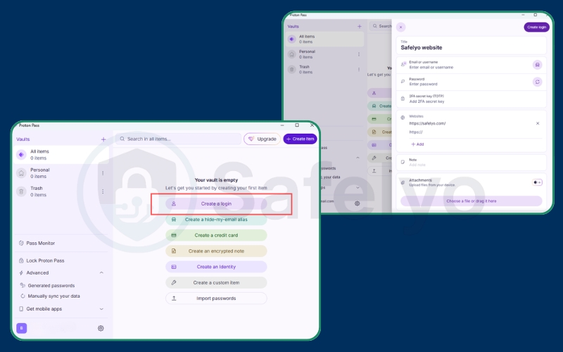How to add passwords to Proton Pass in the desktop or web app