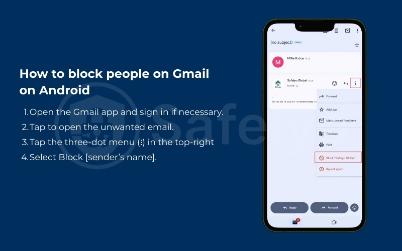 How to block people on Gmail on Android