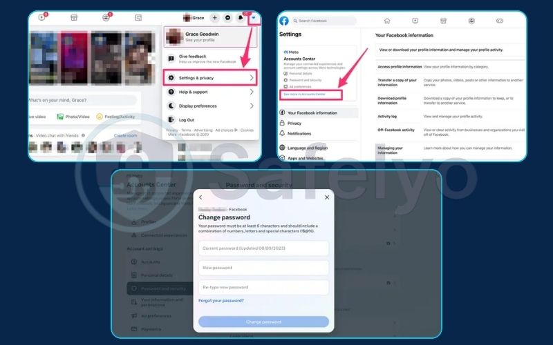 How to change a password on facebook on a desktop browser