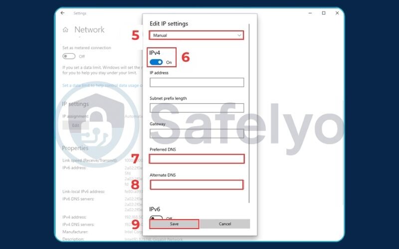 How to change DNS settings using the Settings app (4)