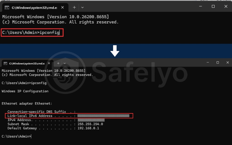 How to check IPv6 address on Windows