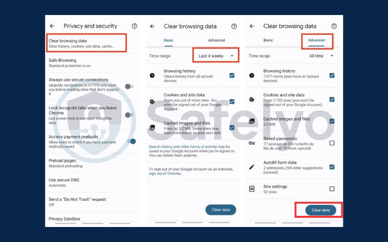 How to clear cache on Chrome for andoid 2