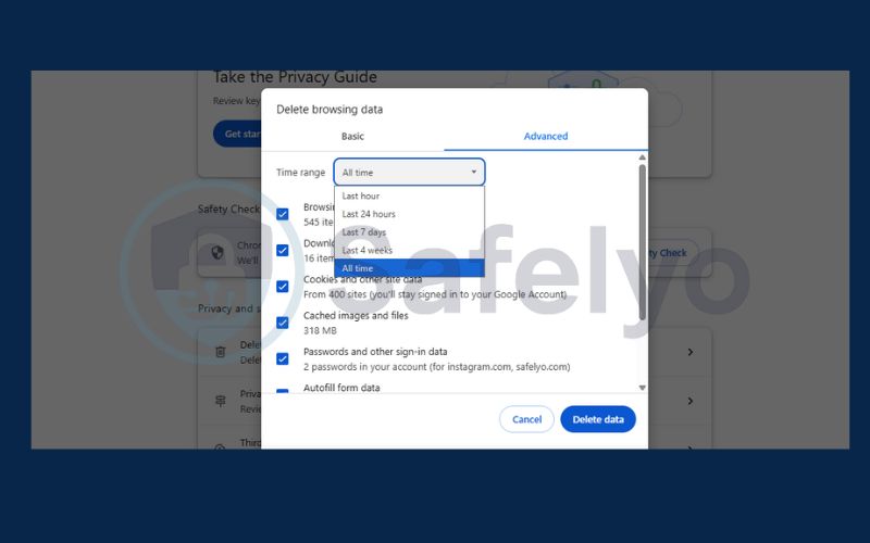 How to clear cache on Chrome for desktop 3