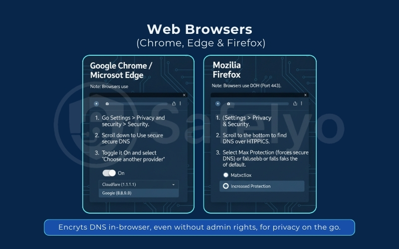 How to configure DoT on web browsers How to configure DoT on web browsers
