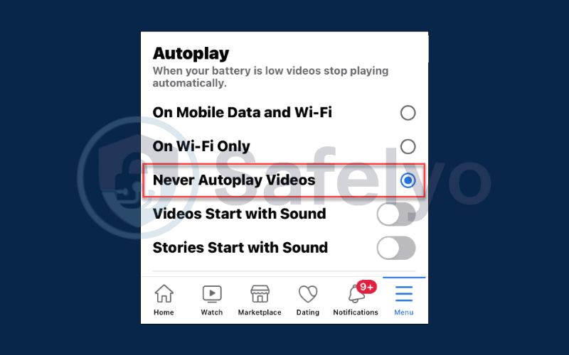 Disable autoplay videos on Facebook app 4 Disable autoplay videos on Facebook app 4