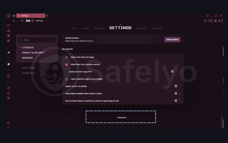 Does opera gx have vpn