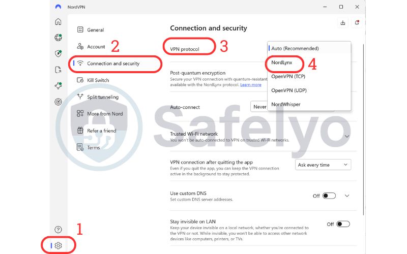 How to use NordLynx in your NordVPN app