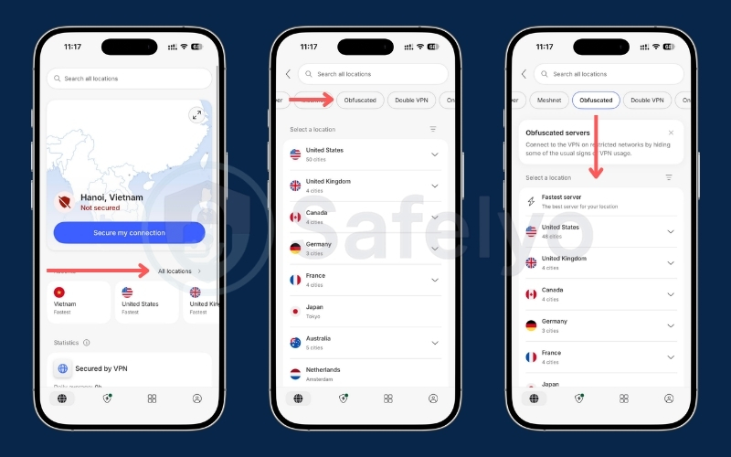 How to enable NordVPN obfuscated servers on mobile