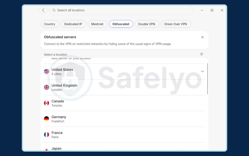 How to enable obfuscated servers on NordVPN