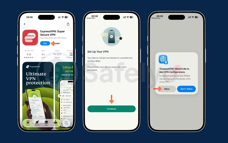 Installing VPN application from the App Store