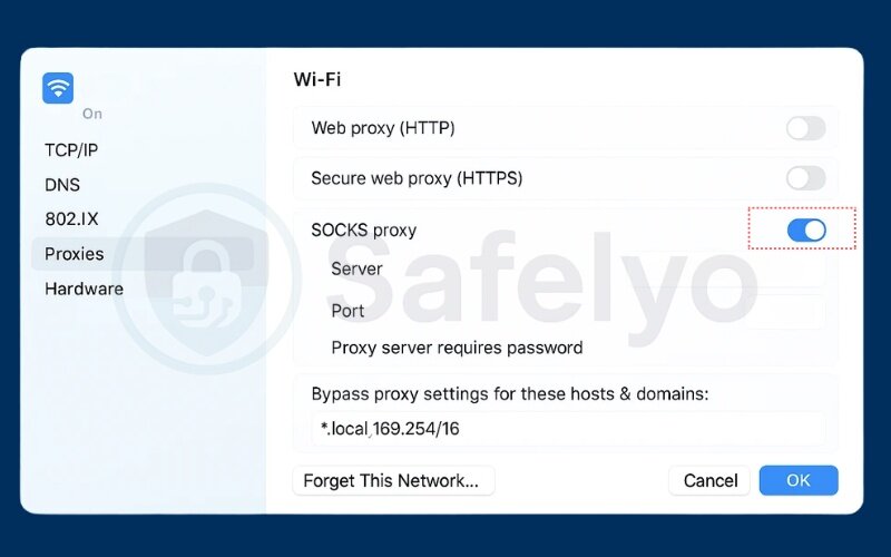 How to set up a proxy on Chrome for macOS