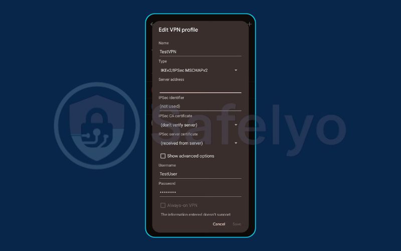 How to set up a VPN on Android manually (4)