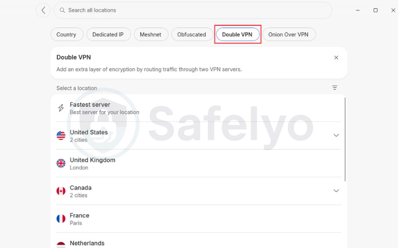 Select Double VPN