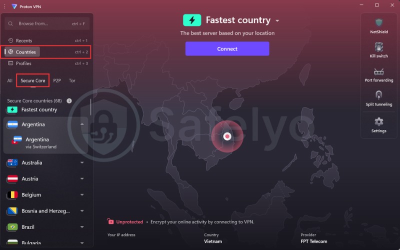 How to set up Secure Core on Proton VPN