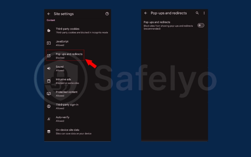 How to stop Google Chrome pop-ups on Chrome Android 3