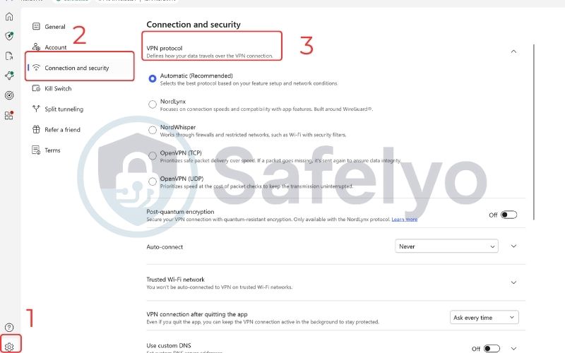 How to switch protocols in your NordVPN App