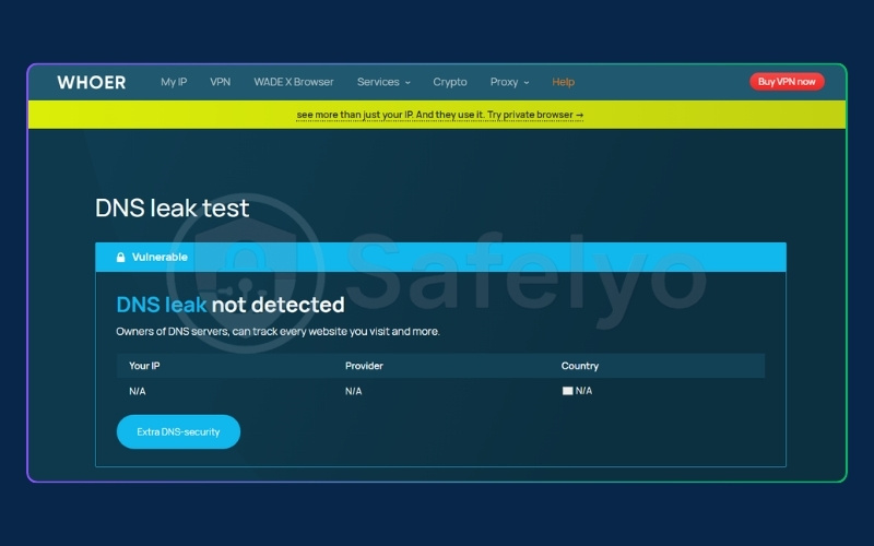 How to test for a DNS leak - whoer.net