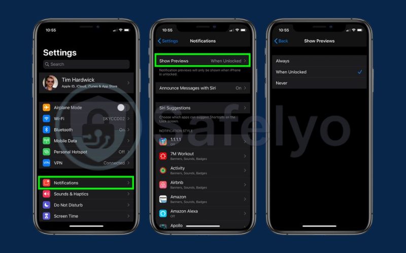 How to turn off lock screen notifications