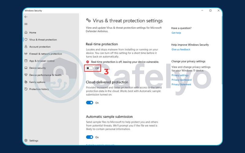 How to turn off Microsoft Defender in Windows 11 (3) How to turn off Microsoft Defender in Windows 11 (3)
