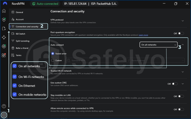 How to turn on Automatic Wi-Fi protection on NordVPN How to turn on Automatic Wi-Fi protection on NordVPN