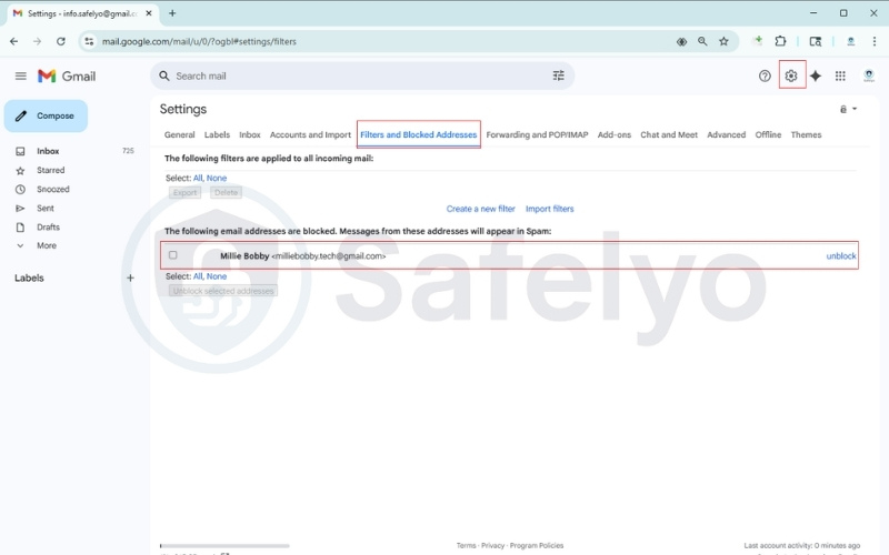 How to unblock someone on Gmail