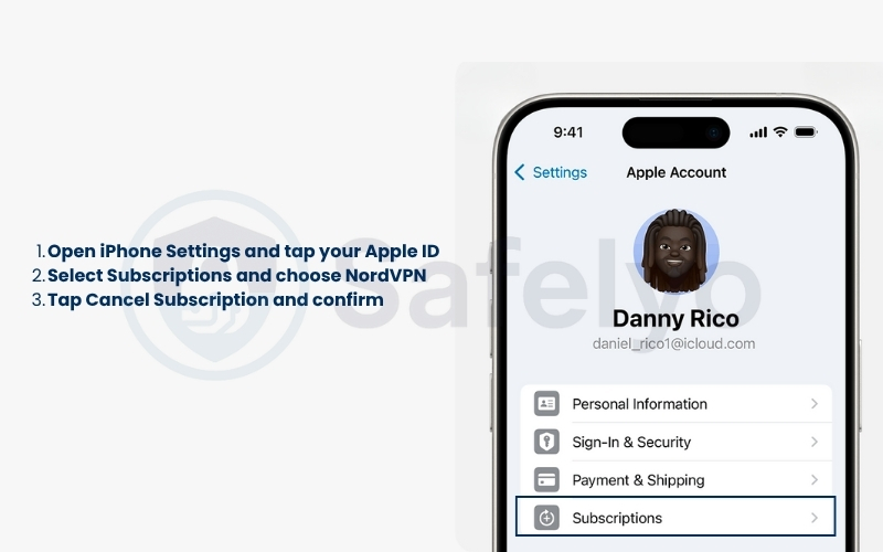How to unsubscribe from NordVPN on iOS